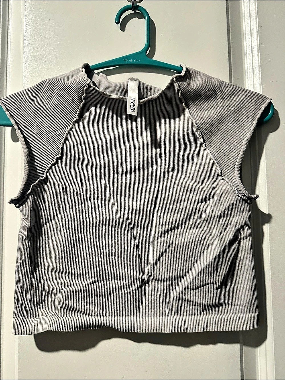 Nikibiki Crop Top in Gray Like New